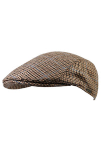 Ivy Modern Wool Houndstooth Check 'Archive Line' Cap in Dark Camel by Wigens