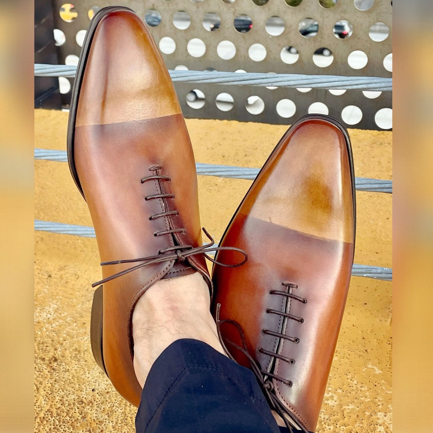 Mastrich Wholecut Derby Lace Up in Mostarda Tan by Jose Real