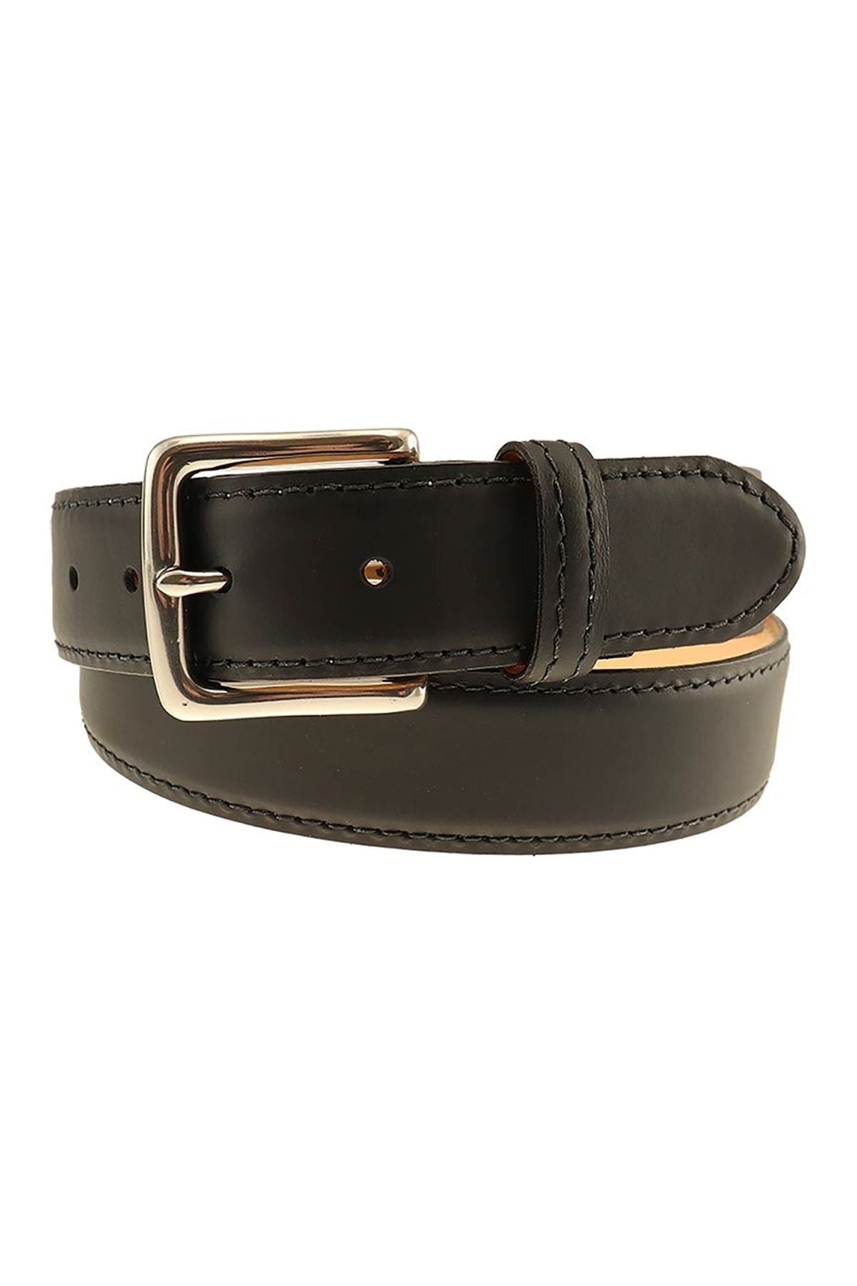 Colombia Calfskin Dress Belt in Black by T.B. Phelps