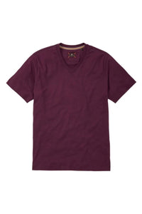 V-Neck Peruvian Cotton Tee Shirt in Aubergine by Left Coast Tee