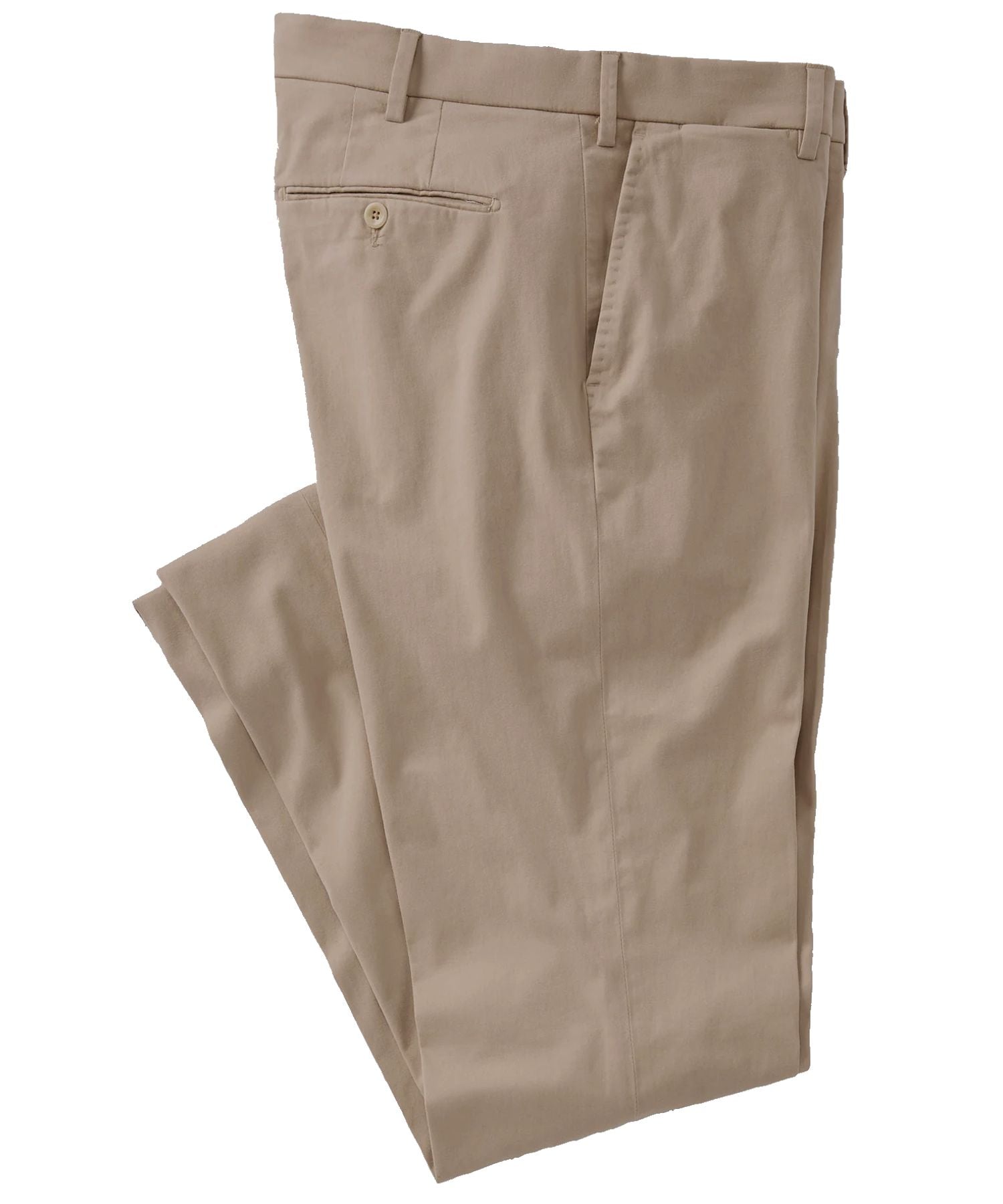 Supima Sateen Italian Luxury Flat Front Cotton Trouser in Khaki (Choice of Fits) by 6 East by Ballin
