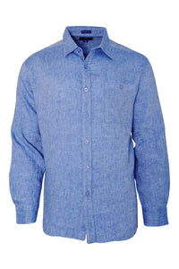 Pure Linen Long Sleeve Shirt in Chambray by Weekender