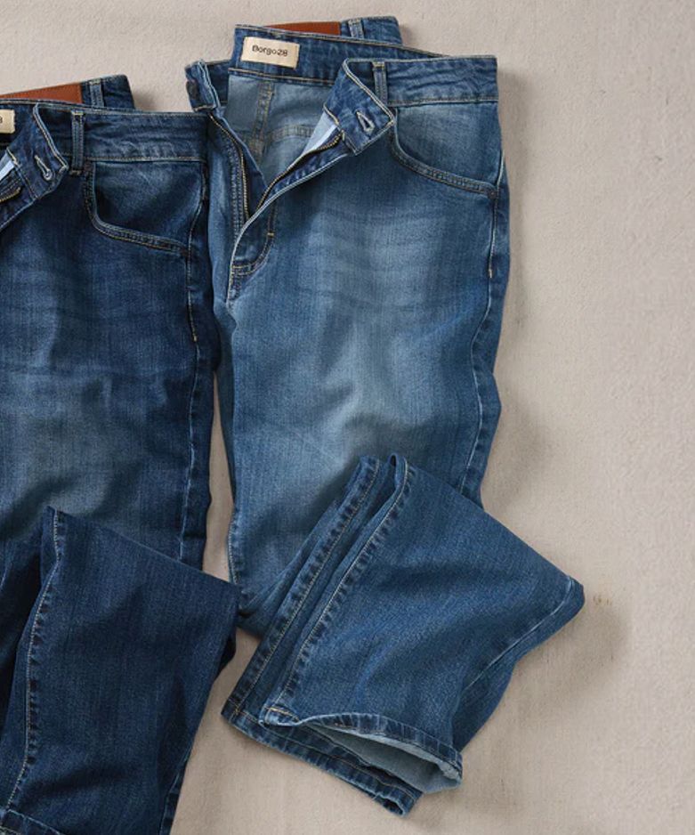 Italian Stretch Denim Jean in Light Blue (Modern Straight Fit) by Borgo28