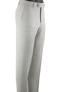 Cashmere and Wool Italian Flannel Comfort-EZE Trouser in Light Grey (Flat Front Models) by Ballin