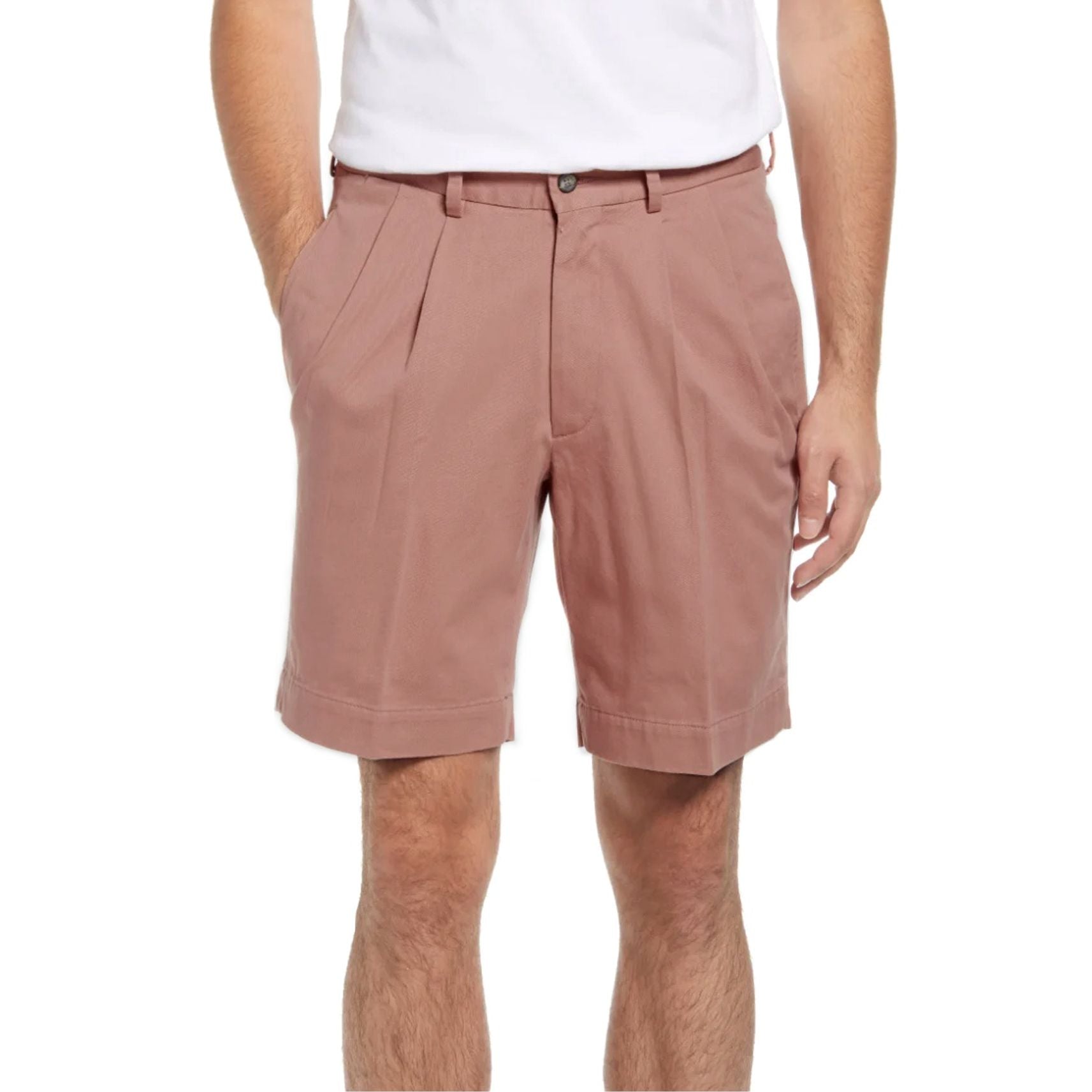 Washed Khaki Shorts in Charleston Brick (Oak9 Double Reverse Pleat) by Charleston Khakis