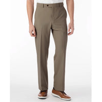 Performance Wool Blend Commuter Bi-Stretch Serge Comfort-EZE Trouser in Taupe Mix (Flat Front Models) by Ballin