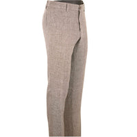 Chambray Linen Irregular Houndstooth Pants in Tan Mix (Mansfield Relaxed Fit) by Ballin