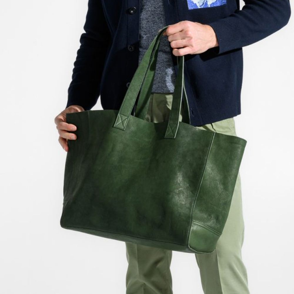 Massie Tote in Seven Hills Emerald by Moore & Giles