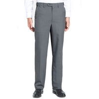 Polyester/Wool Tropical Washable Trouser in Grey (Self Sizer Plain Front - Regular & Short Rise) by Berle