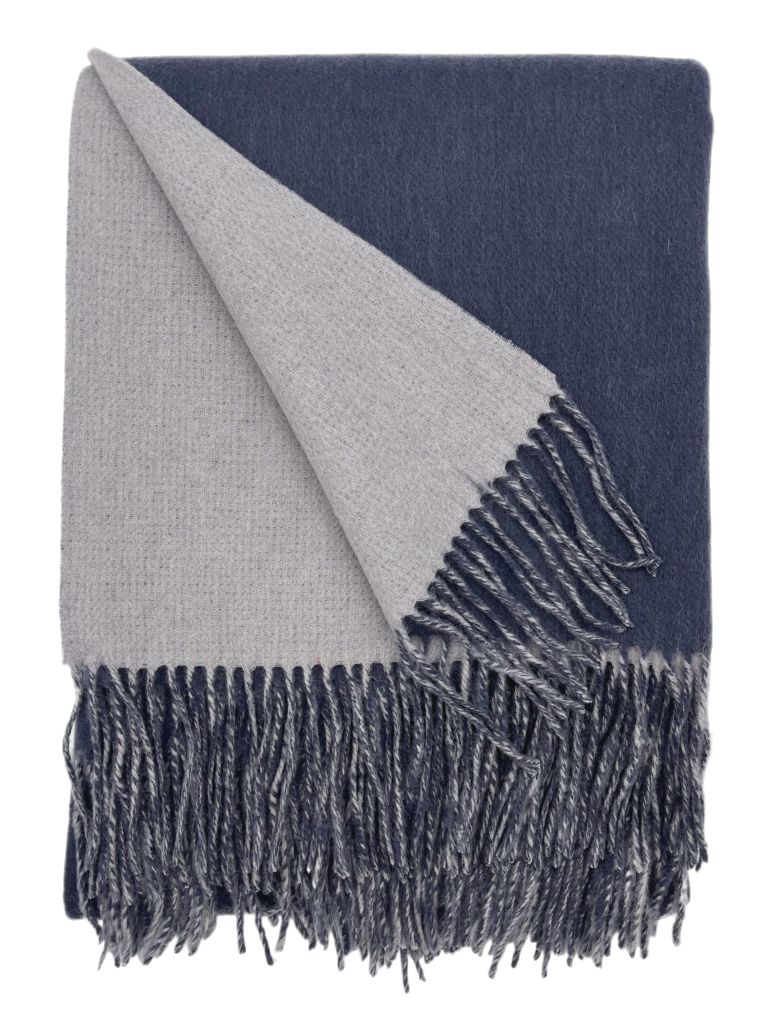 Merino Wool and Cashmere Double Face Classic Throw (Choice of Colors) by Alashan Cashmere