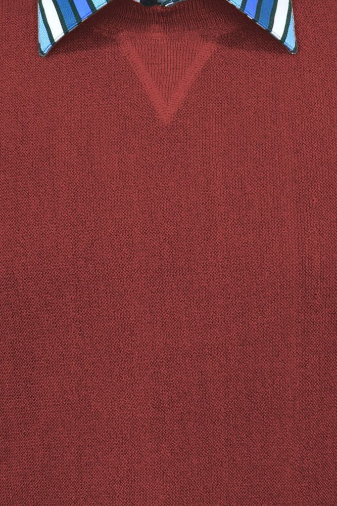 Baby Alpaca 'Links Stitch' Sweatshirt-Style Crew Neck Sweater in New Rust by Peru Unlimited