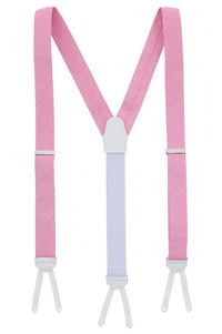 Churchill Chambray Polka Dot Linen and Silk Blend Formal End Braces in Light Pink by Trafalgar
