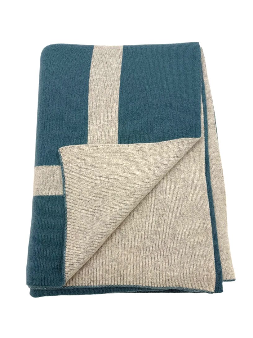100% Cashmere Homestead Knit Throw (Choice of Colors) by Alashan Cashmere
