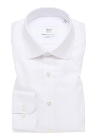 'Royal Twill' In White - Slim Fit - Two Ply Cotton Twill Dress Shirt with Kent Collar by Eterna 1863