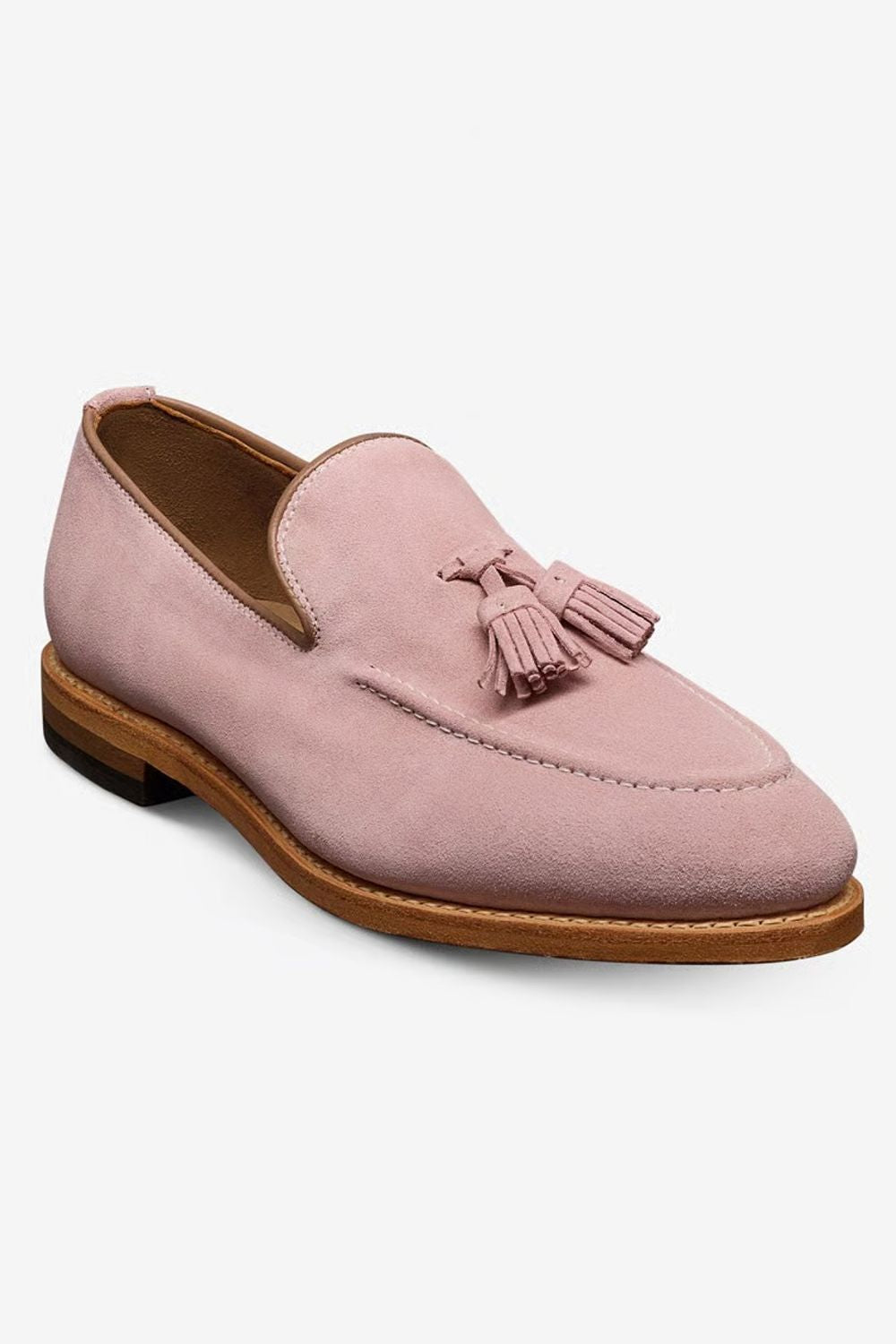 Randolph Tassel Loafer in Light Pink Suede by Allen Edmonds