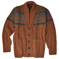 Baby Alpaca Fairisle Jacquard Shawl Collar Cardigan Sweater in Choice of Colors by Peru Unlimited