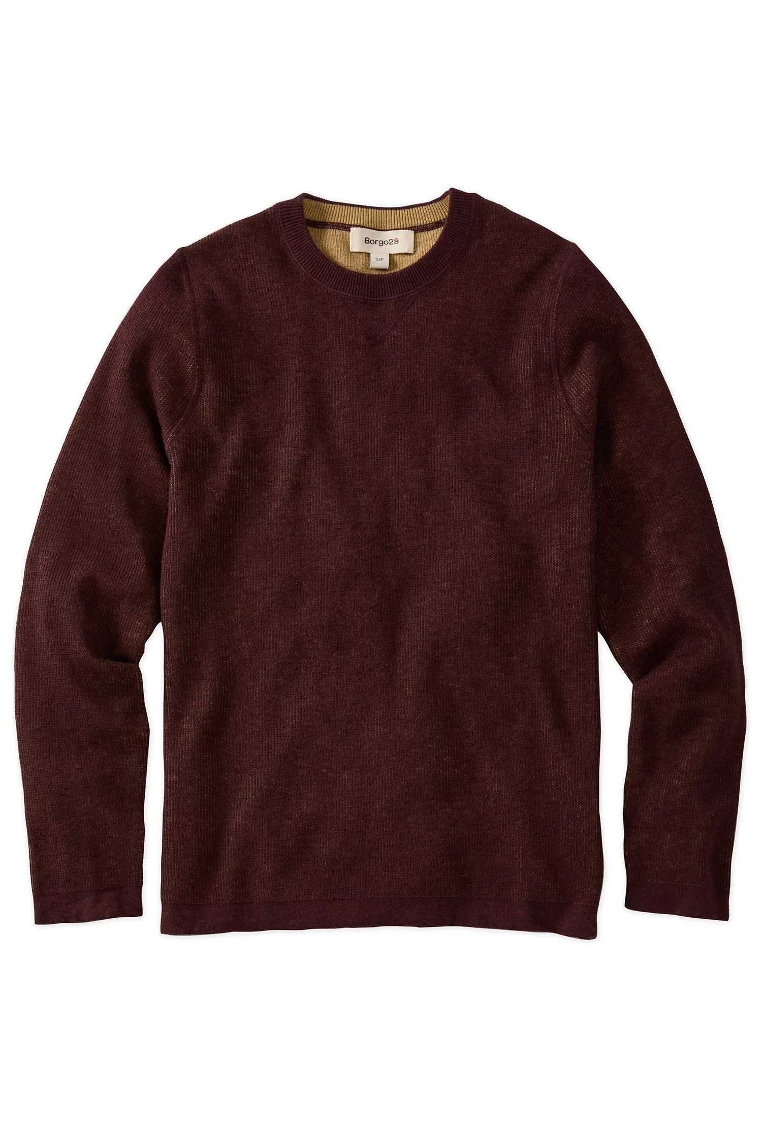 Reversible Cotton & Cashmere Sweater in Cabernet/Mustard by Borgo28