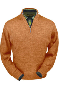 Royal Alpaca Half-Zip Mock Neck Sweater in Clemson Heather by Peru Unlimited