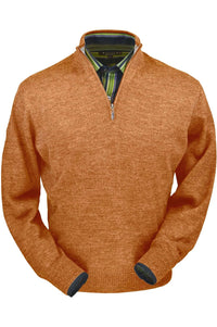 Royal Alpaca Half-Zip Mock Neck Sweater in Clemson Heather by Peru Unlimited