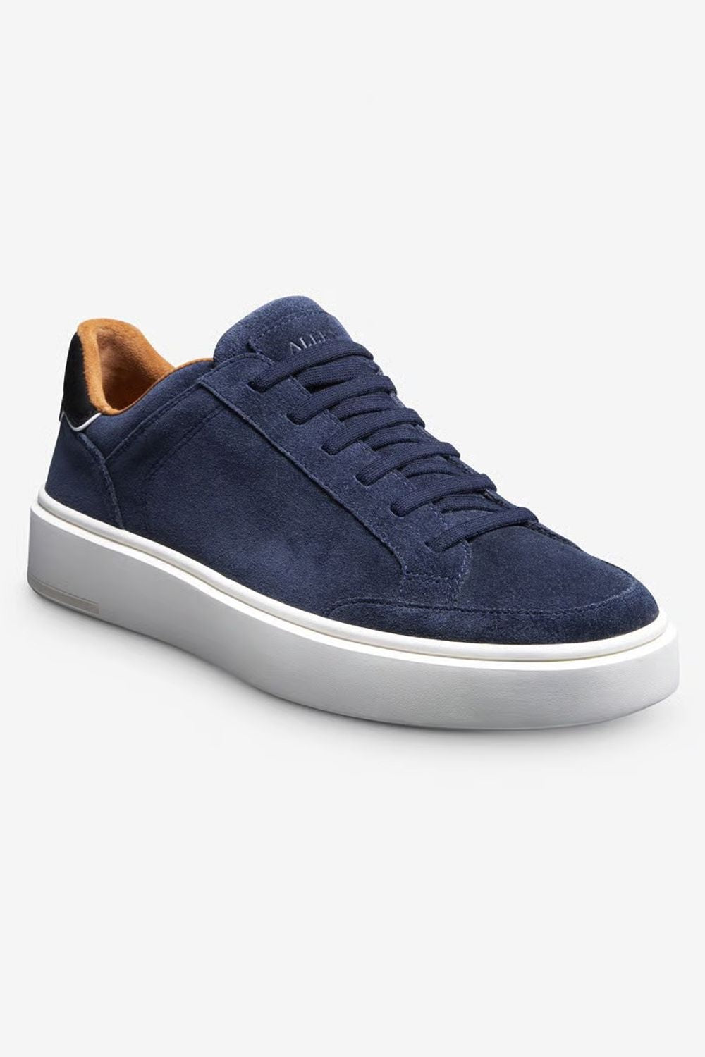 Oliver Slip-On Stretch-Lace Sneaker in Navy Suede by Allen Edmonds