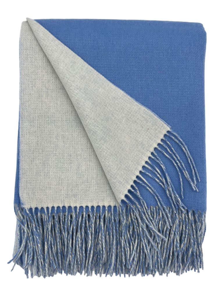 Merino Wool and Cashmere Double Face Classic Throw (Choice of Colors) by Alashan Cashmere
