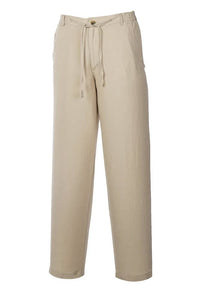 St. Barts Linen Blend Drawstring Pants in Khaki by Weekender