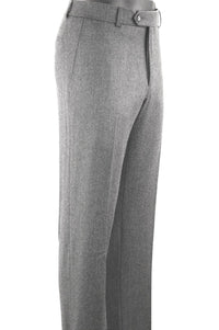Cashmere and Wool Italian Flannel Comfort-EZE Trouser in Pearl Grey (Flat Front Models) by Ballin