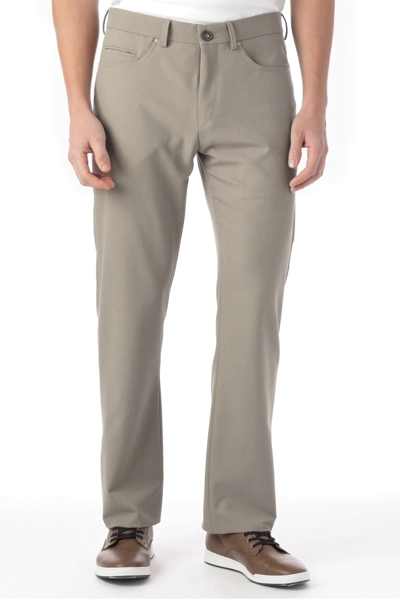 Comfort-EZE 5-Pocket Commuter Bi-Stretch Gabardine Pant in Stone (Connor Modern Fit) by Ballin