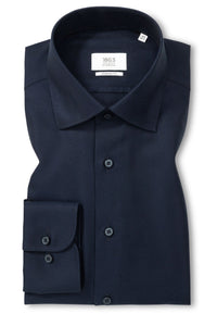 'Royal Twill' In Navy - Modern Fit - Two Ply Cotton Twill Dress Shirt with Kent Collar by Eterna 1863