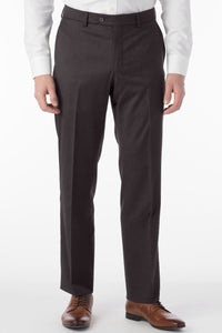 Super 130s Loro Piana Wool Gabardine Flat Front Trouser in Chestnut by 6 East by Ballin