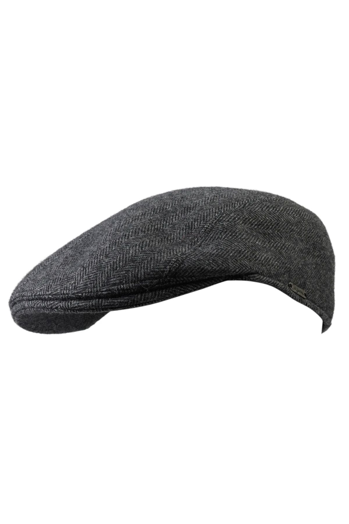 Ivy Modern Wool and Cashmere Herringbone 'Archive Line' Cap in Anthracite by Wigens
