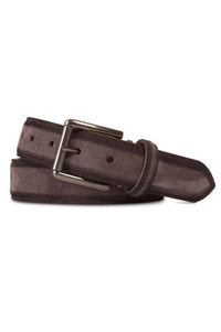 Italian Hand Burnished Suede Belt in Charcoal by Brookes & Hyde