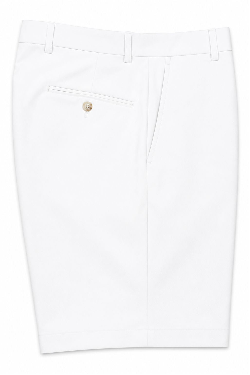 Microfiber Performance Golf Shorts in White (Self Sizer Plain Front) by Berle