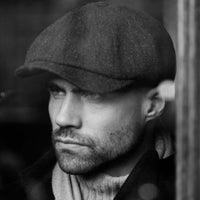 Newsboy Classic Shetland Wool Herringbone Cap in Dark Grey, Size 60 by Wigens