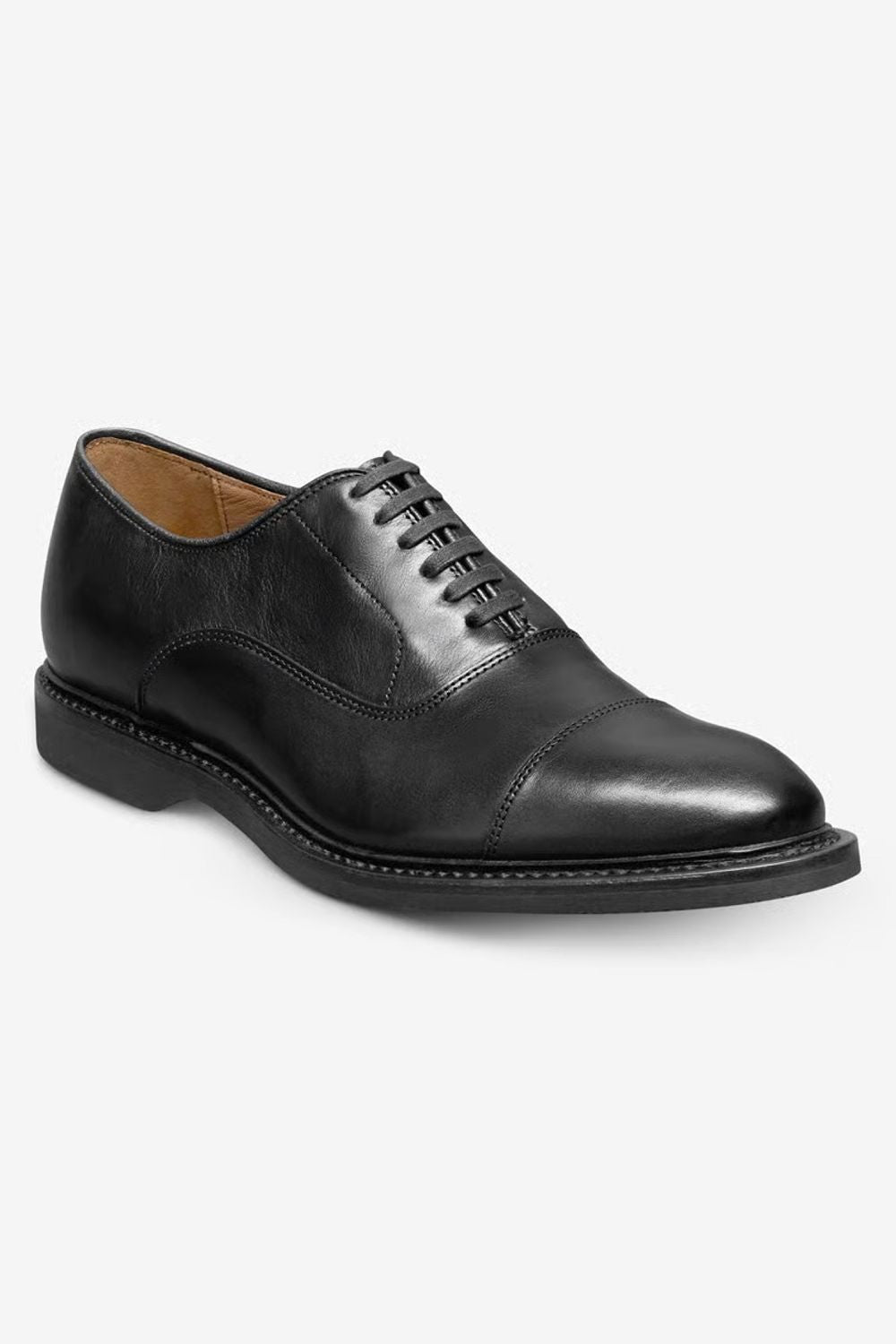 Park Avenue Verse Cap-Toe Oxford Dress Shoe in Black Leather with Black Sole by Allen Edmonds
