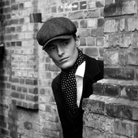 Newsboy Classic Shetland Wool Herringbone Cap in Dark Grey, Size 60 by Wigens