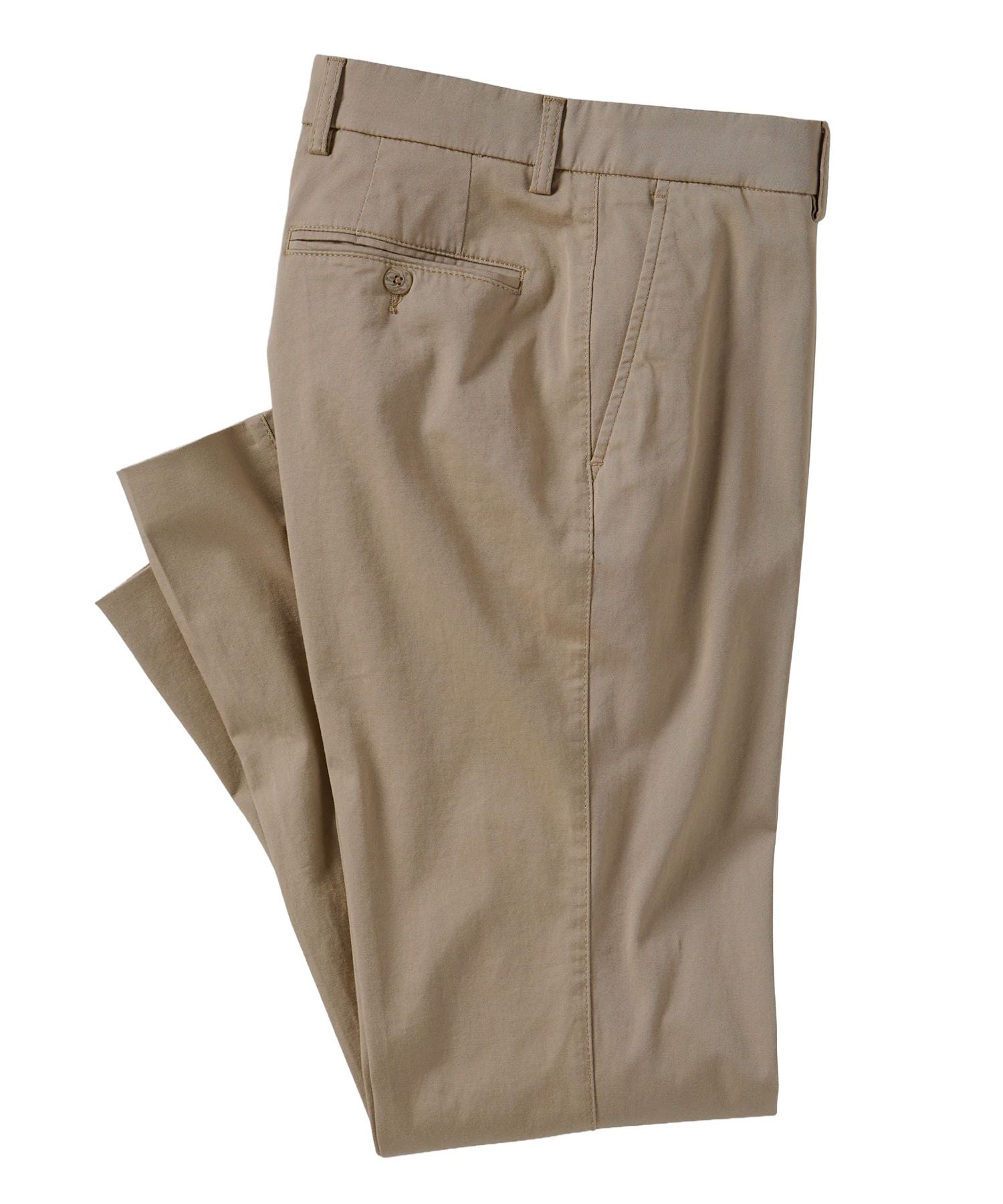 Perma Color Pima Twill Khaki Pants in Khaki (Flat Front Models) by Ballin