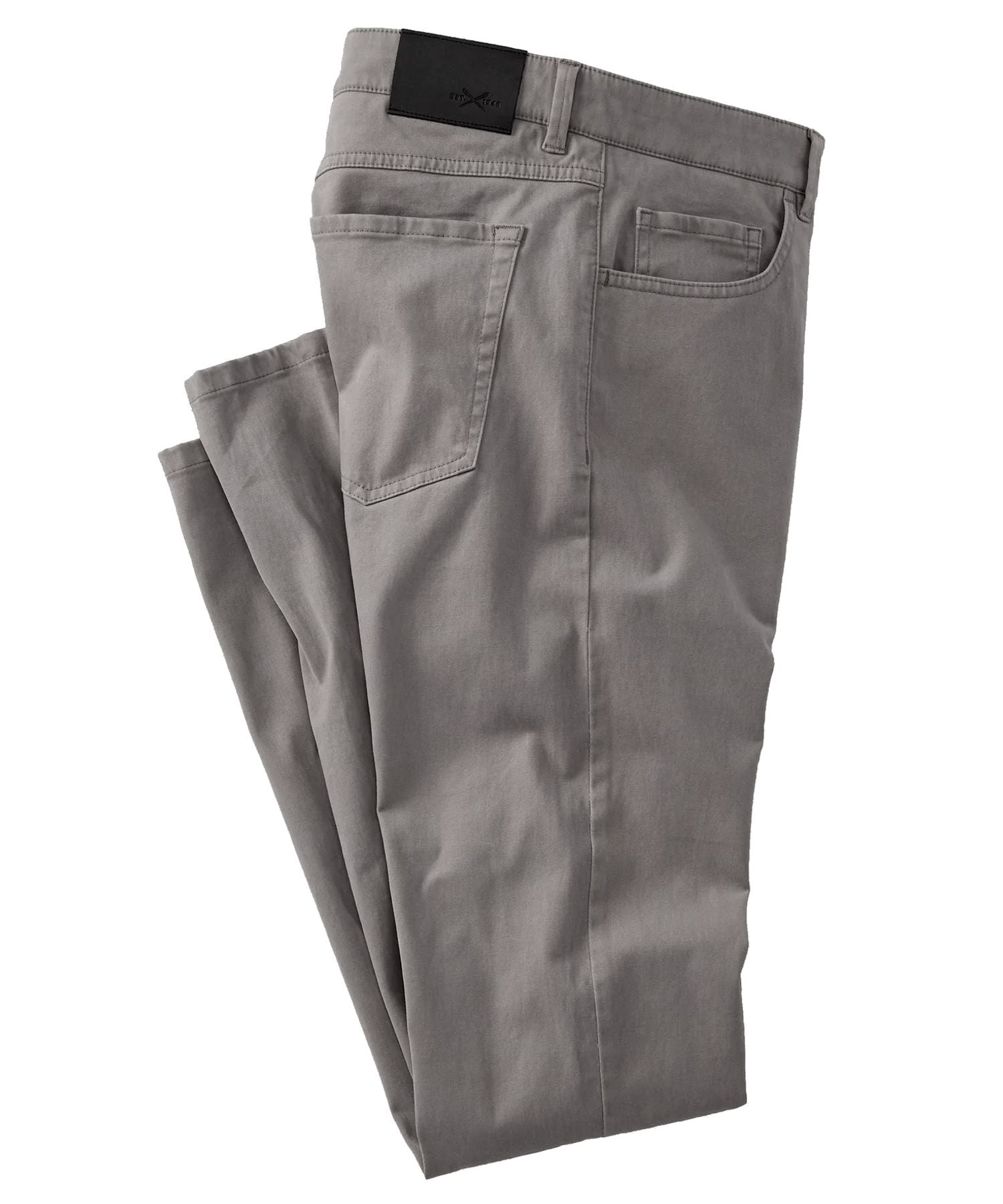 Cashmere Touch Pima Cotton Sateen Stretch 5-Pocket Pants in Graphite, Size 40 (Crescent Modern Fit) by Ballin