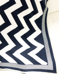 Cotton Cashmere Chevron Throw (Choice of Colors) by Alashan Cashmere