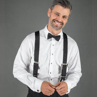 Big & Tall Sutton Solid Color Silk Formal End Braces in Choice of Colors by Trafalgar