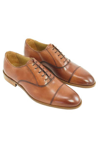 Asti Italian Parma Calfskin Cap-Toe Oxford in Brandy by Alan Payne Footwear