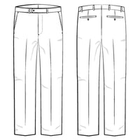BIG FIT Super 120s Wool Gabardine Comfort-EZE Trouser in Pearl Grey (Plain Front Model) by Ballin