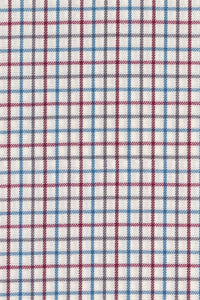 Blue, Red, Grey, and Winter White Mini Tattersall Cotton and Wool Blend Button-Down Shirt by Viyella