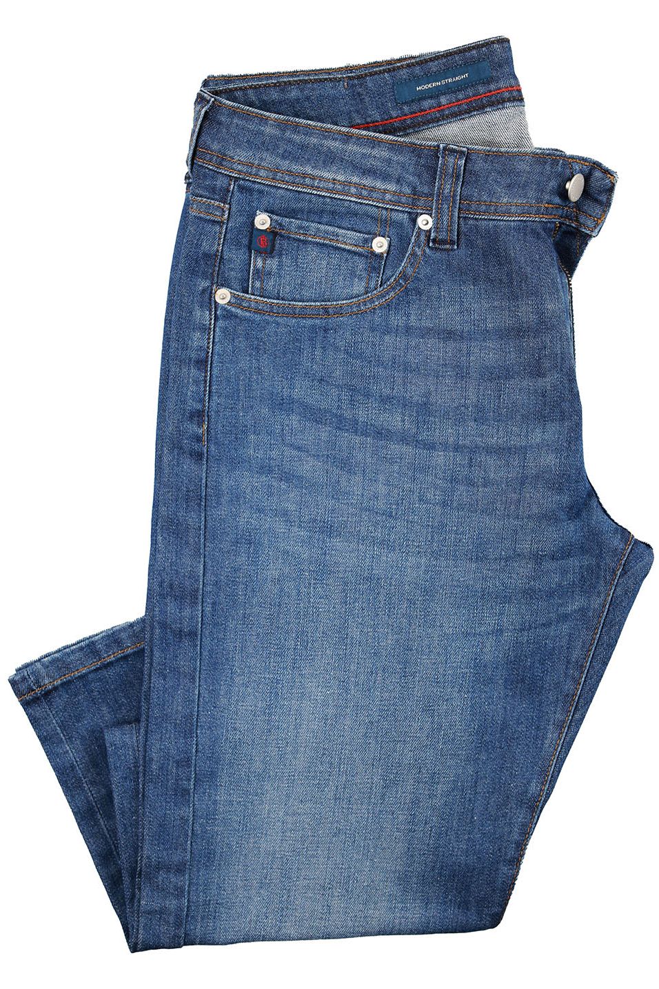 Vintage Irregular Denim 5-Pocket Jeans in Medium Wash (Modern Straight Fit) by Ballin