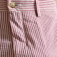 Seersucker Cotton Short in Red and White (Hampton9 Plain Front) by Berle