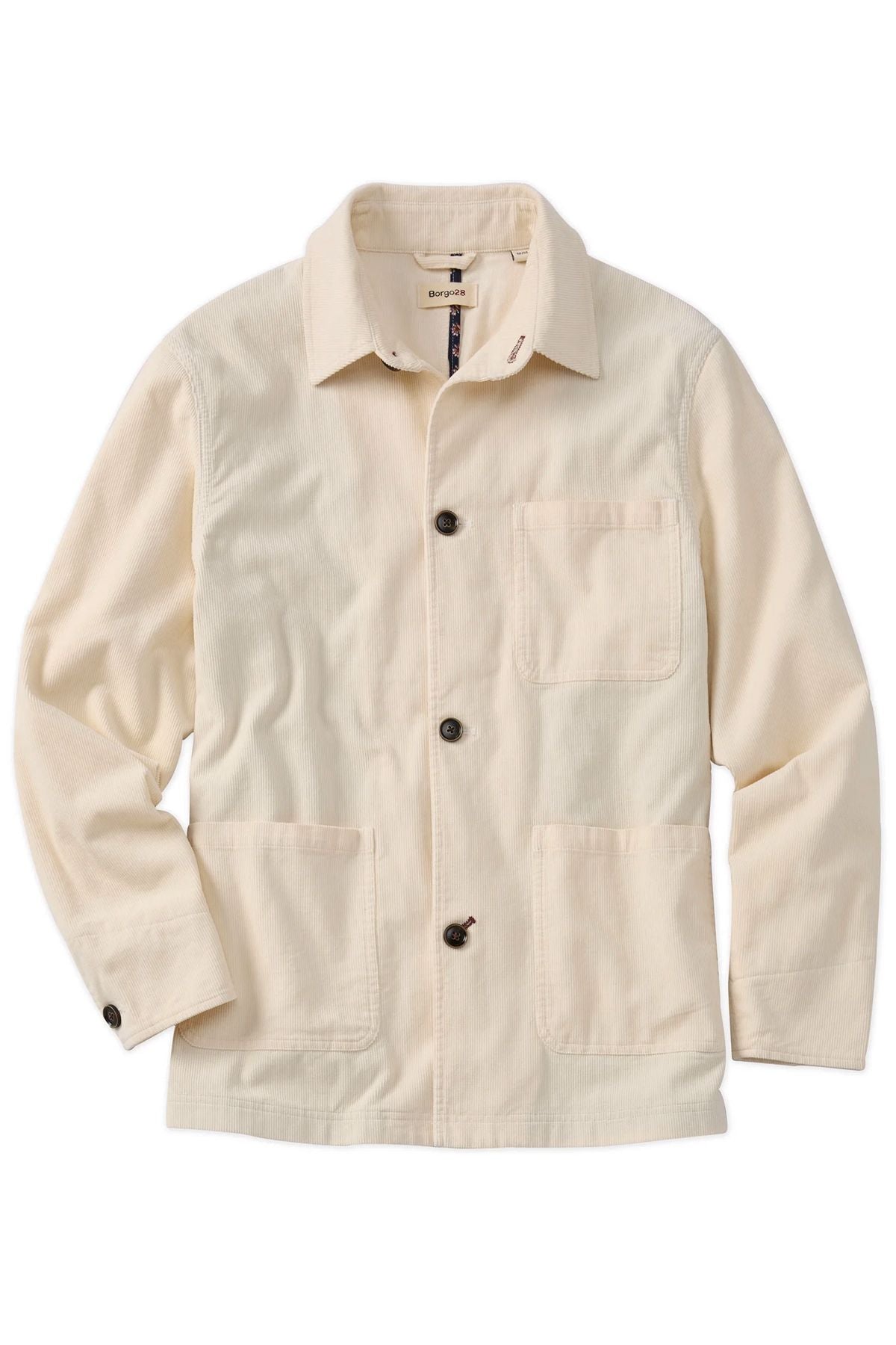 14 Wale Corduroy Chore Coat in Off White by Borgo28