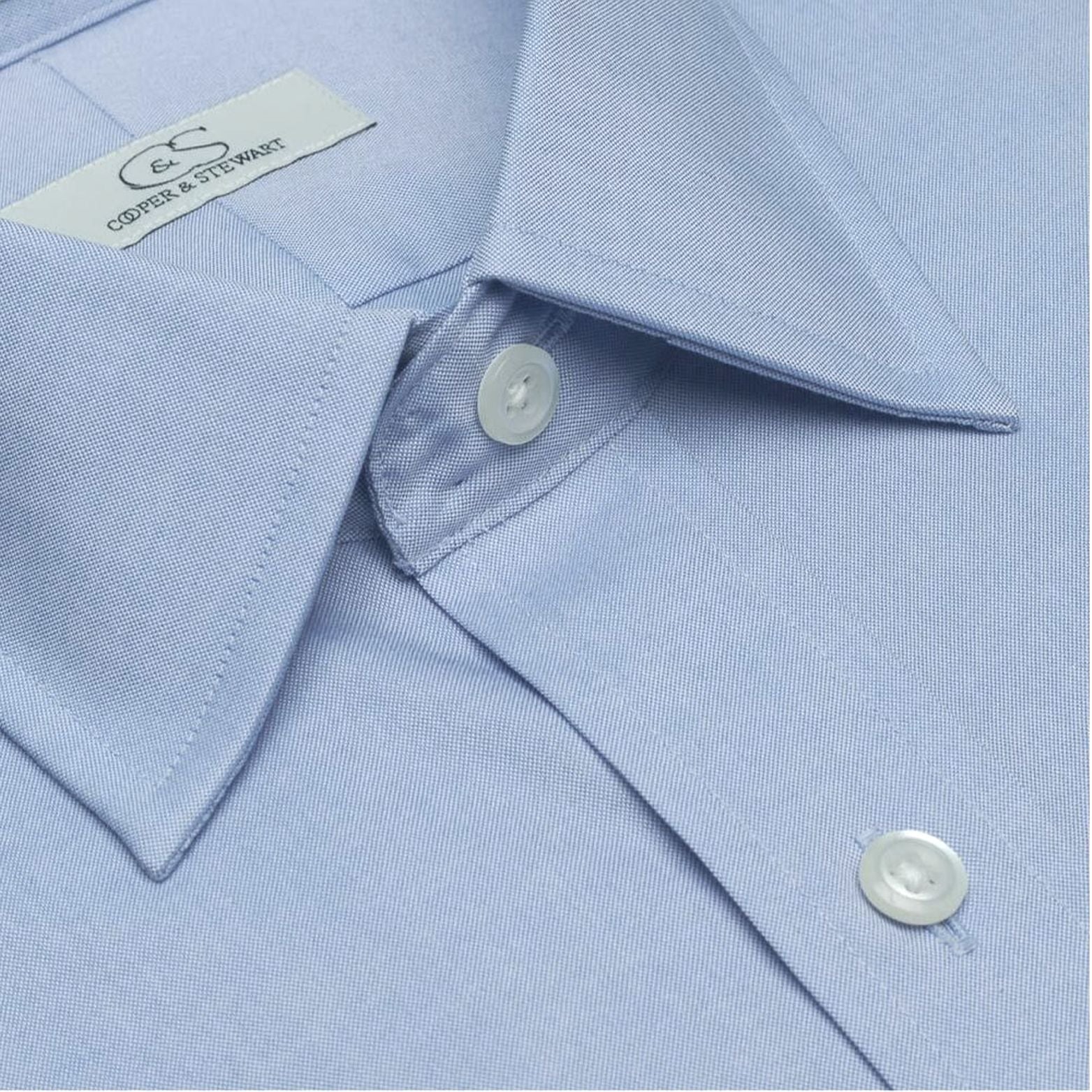 The Classic Blue - Wrinkle-Free Pinpoint Oxford Cotton Dress Shirt by  Cooper & Stewart