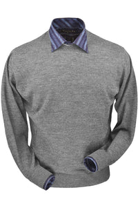 Royal Alpaca Crew Neck Sweater in Silver Grey Heather by Peru Unlimited