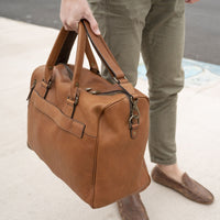 Booker Leather Cabin Duffel in Seven Hills Umber by Moore & Giles