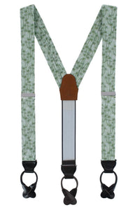 Palm Tree Linen and Silk Blend Button End Braces by Trafalgar
